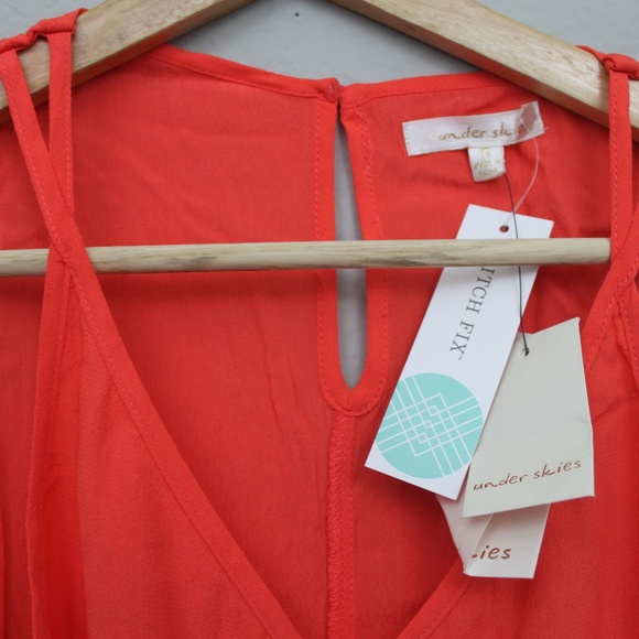 NWT Stitch Fix Under Skies Ruffle Tomato Tank - Picture 2 of 4